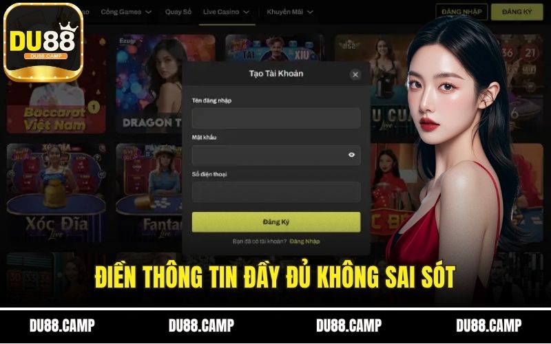 Điền thông tin đầy đủ không sai sót